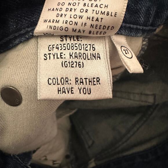 GRLFRND Karolina High Rise Button Fly 'Rather Have You' Blue Straight Jeans 27 - Picture 8 of 8